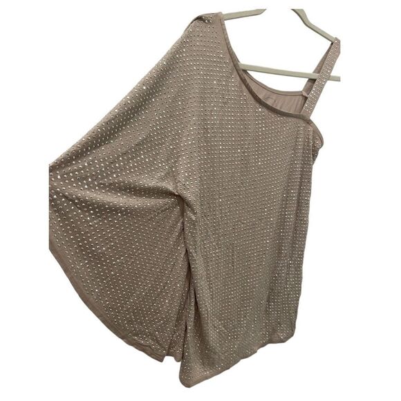 INC INTERNATIONAL CONCEPTS One Shoulder Strap Rhinestone Embellished Top.Size M - Picture 6 of 13